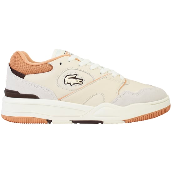 Lacoste Lineshot 124 3 Mens Off White/Brown Trainers - Image 1