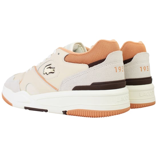 Lacoste Lineshot 124 3 Mens Off White/Brown Trainers - Image 3