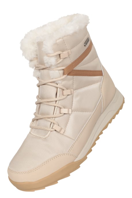 'Leisure II' Women's Snow Boots Sherpa Lined Snow Proof Shoes Beige - Image 6