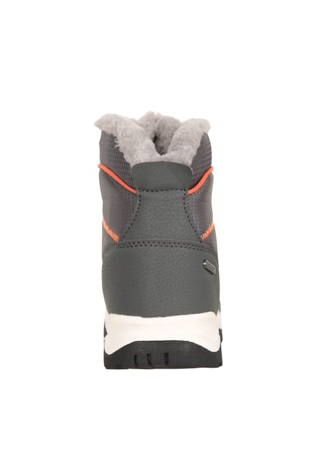 'Comet' Kids Snow Boots Faux Fur Lined Waterproof Walking Winter Shoes Orange - Image 3