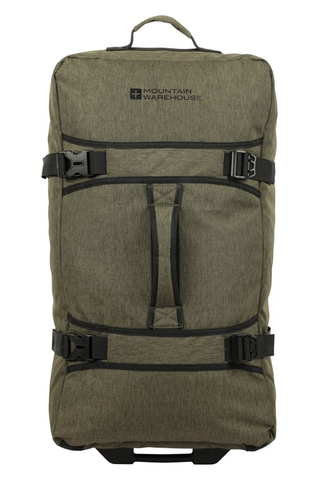 'Wander' Unisex Wheelie Bag with Zipped Pockets Holiday Suitcase Khaki - Image 2
