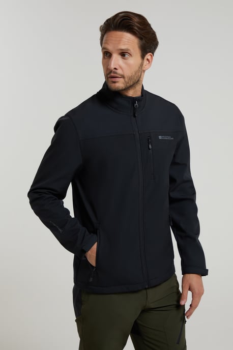 'Grasmere' Men's Softshell Jacket Water Resistant Everyday Activewear Black - Image 1