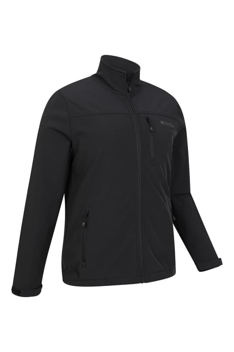 'Grasmere' Men's Softshell Jacket Water Resistant Everyday Activewear Black - Image 6