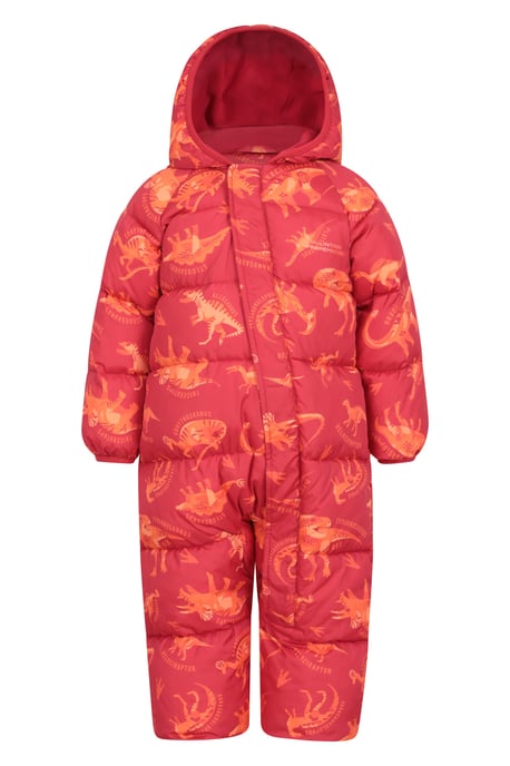 'Frosty' Kids Padded Ski Suit Fleece Lined Warm Cosy Winter Overall Red - Image 1