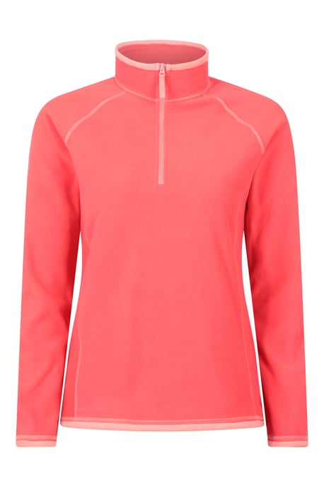 'Montana' Women's Microfleece Jacket Half Zip Breathable Quick Dry Sweater Pink - Image 1