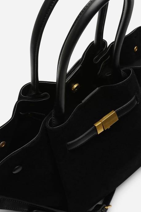 Where's That From Womens 'Dove' Suede Handheld Tote Bag - Image 3