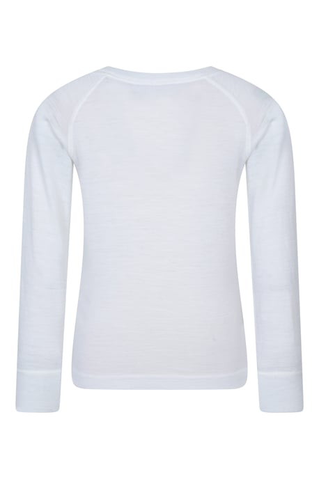 'Merino II' Kids Thermal Base Layer Top Long Sleeve Quick Wicking White - Image 3