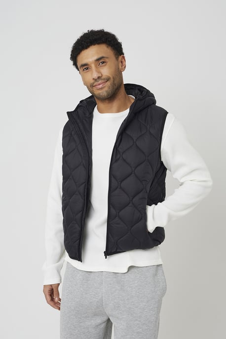 Black Onion Quilted Hooded Gilet - Image 1
