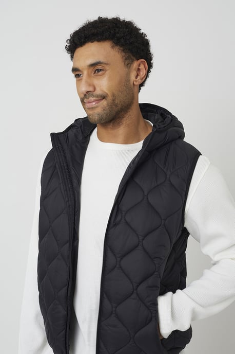Black Onion Quilted Hooded Gilet - Image 4