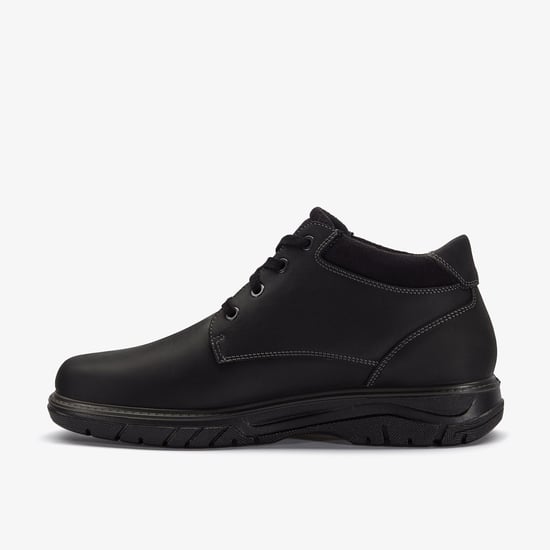Renzo Mid Black Leather Boots - Image 2