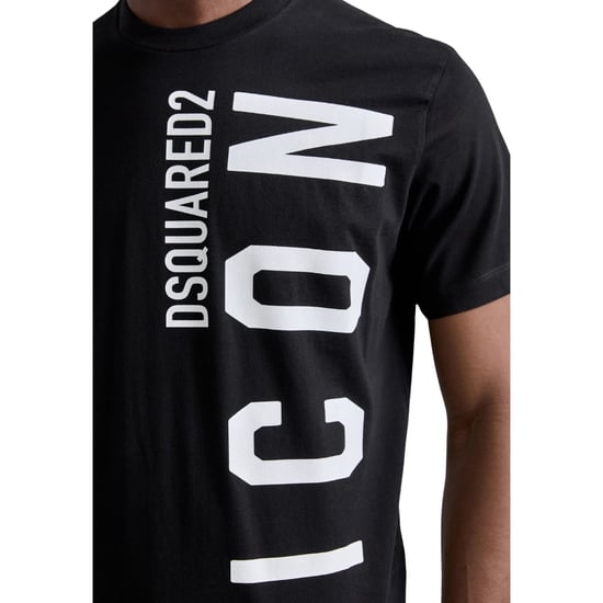 Dsquared2 Black T-shirt Large Icon White Logo - Image 4
