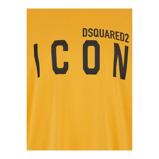 Dsquared2 Zonnebloemgeel T-shirt Groot Icon Zwart Logo - Image 3