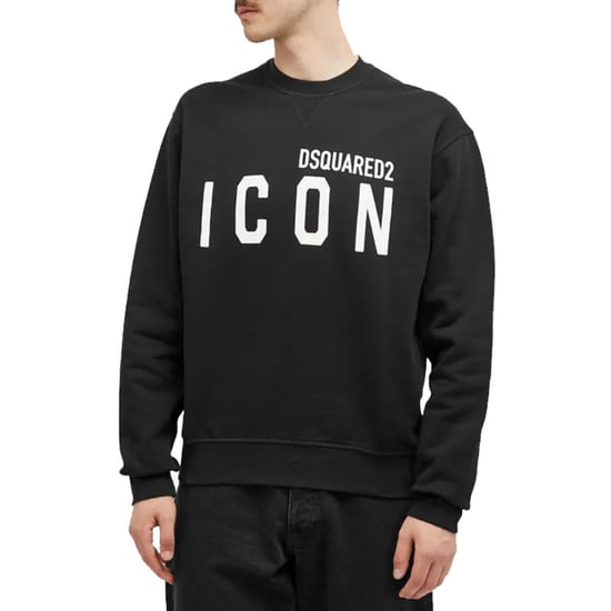 Dsquared2 Zwarte Sweater Met Ronde Hals, Grote Maat Met Wit Logo - Image 3