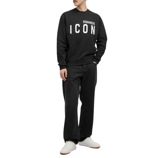 Dsquared2 Zwarte Sweater Met Ronde Hals, Grote Maat Met Wit Logo - Image 5