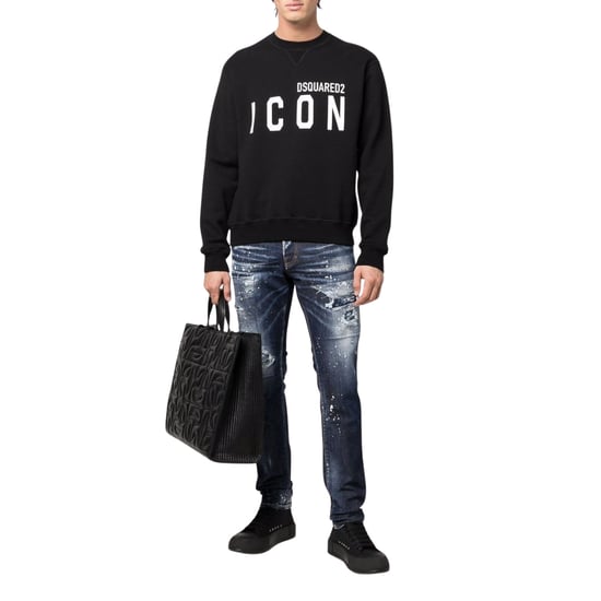 Dsquared2 Black Sweatshirt Large Icon Cool Black Logo - Image 4