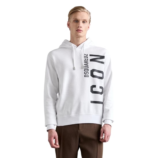 Dsquared2 Vit Hoodie Stor Svart Ikon Logotyp - Image 2