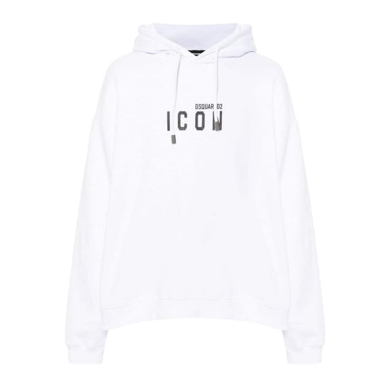 Dsquared2 Vit Hoodie Svart Ikon Logotyp - Image 1