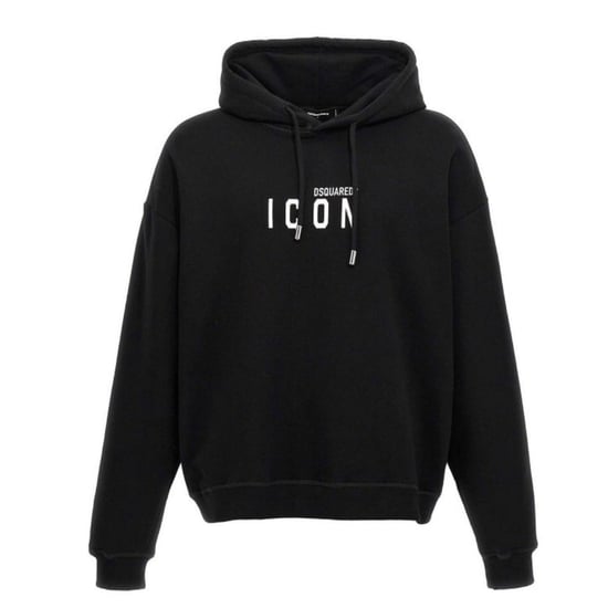 Dsquared2 Avslappnad Svart Hoodie Vit Ikon Logotyp - Image 1