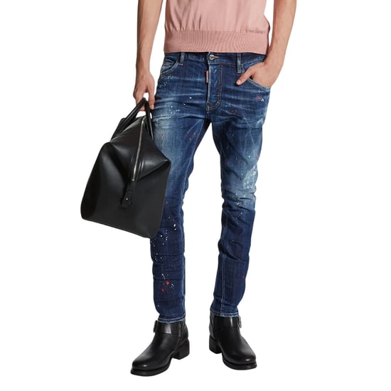 Dsquared2 Medium Easy Wash Skater Marinblå Jeans - Image 4