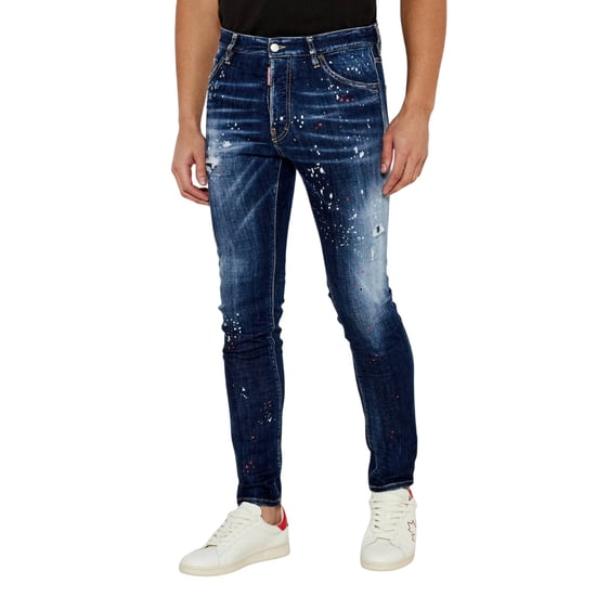 Dsquared2 Marinblå Cool Guy Jeans Färgstänk Design - Image 2