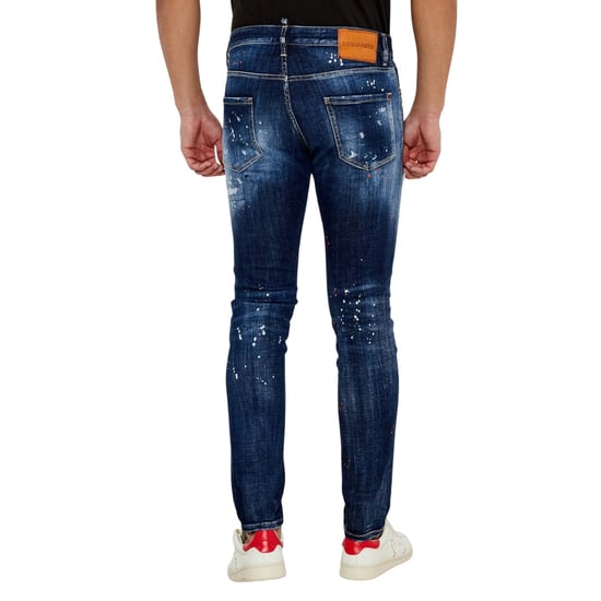 Dsquared2 Marinblå Cool Guy Jeans Färgstänk Design - Image 3