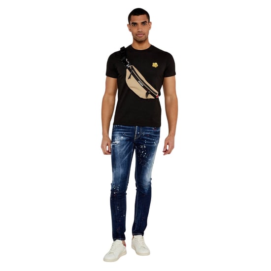 Dsquared2 Marinblå Cool Guy Jeans Färgstänk Design - Image 4