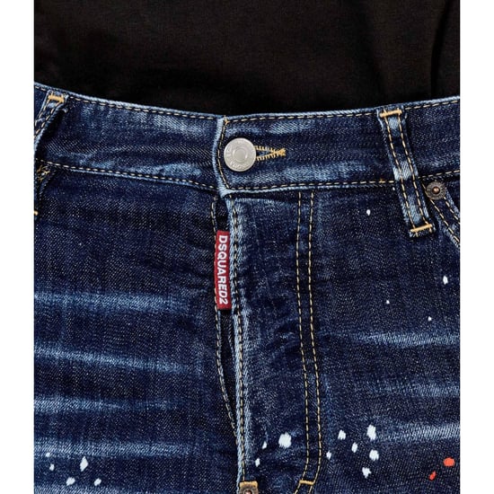 Dsquared2 Marinblå Cool Guy Jeans Färgstänk Design - Image 5