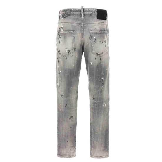 Dsquared2 Grey Skater Jeans Paint Design - Image 2