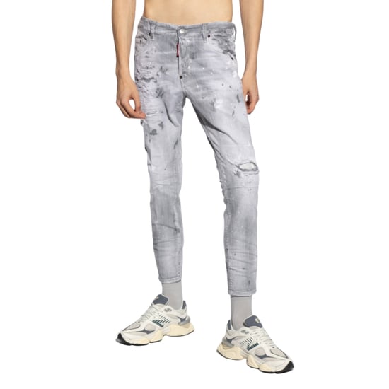 Dsquared2 Grey Skater Jeans Paint Design - Image 5