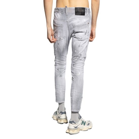 Dsquared2 Grey Skater Jeans Paint Design - Image 6