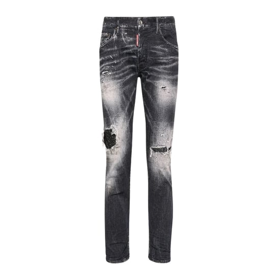 Dsquared2 Svarta Jet Set Tvättade Skaterjeans - Image 1
