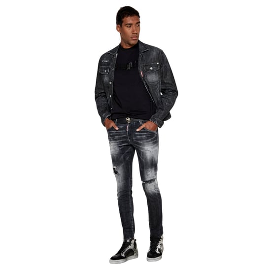 Dsquared2 Svarta Jet Set Tvättade Skaterjeans - Image 6