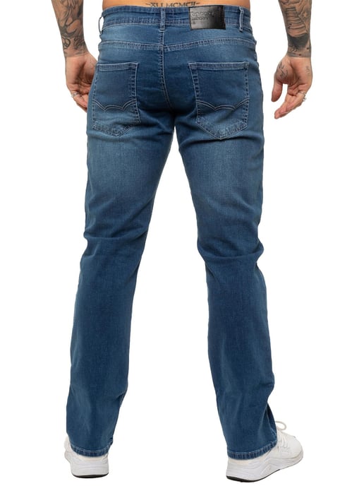 Enzo | Mens Straight Leg Stretch Denim Jeans - Image 2