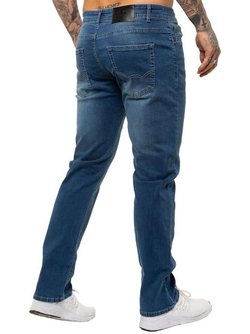 Enzo | Mens Straight Leg Stretch Denim Jeans - Image 4