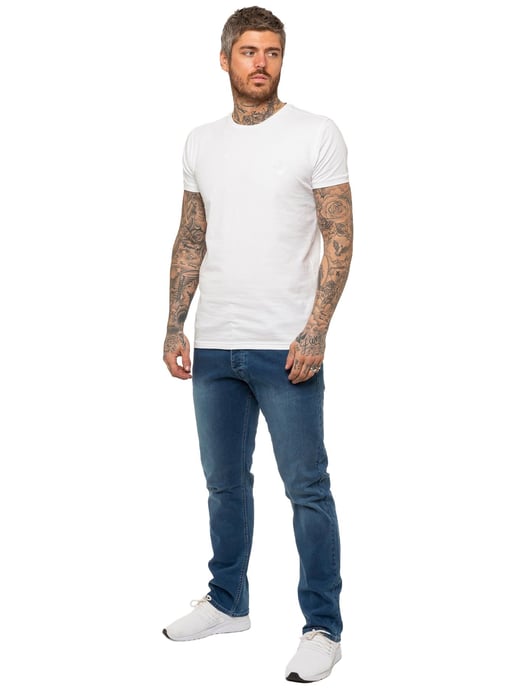 Enzo | Mens Straight Leg Stretch Denim Jeans - Image 5