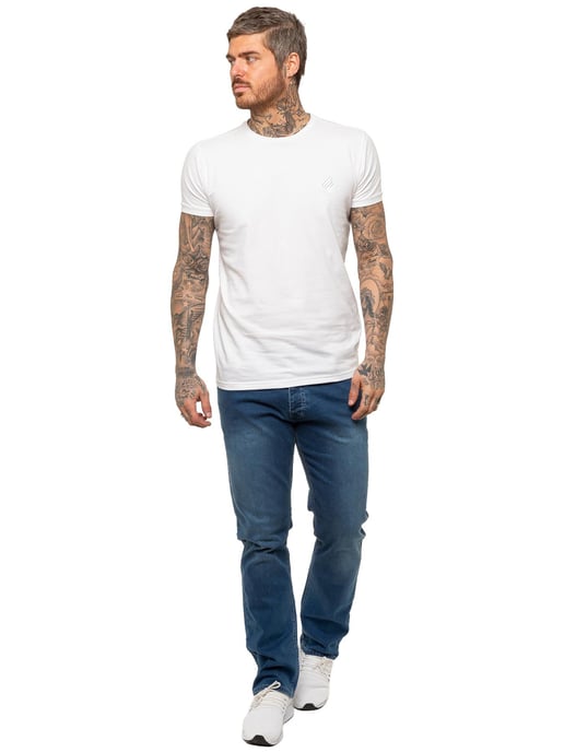 Enzo | Mens Straight Leg Stretch Denim Jeans - Image 6