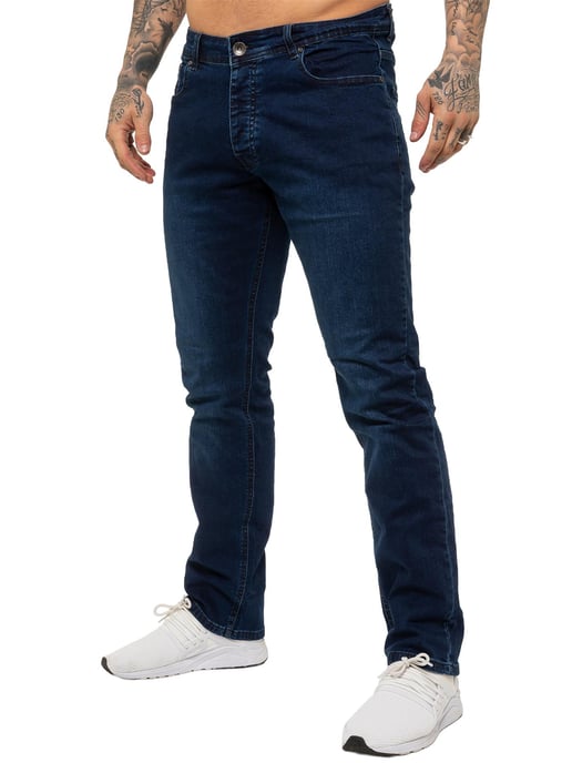 Enzo | Mens Straight Leg Stretch Denim Jeans - Image 1