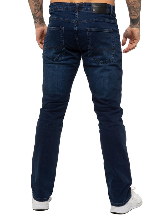 Enzo | Mens Straight Leg Stretch Denim Jeans - Image 2