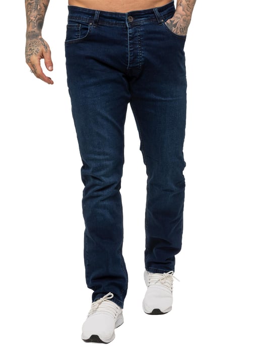 Enzo | Mens Straight Leg Stretch Denim Jeans - Image 3