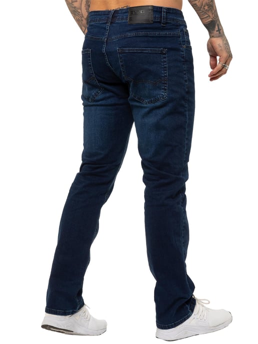 Enzo | Mens Straight Leg Stretch Denim Jeans - Image 4