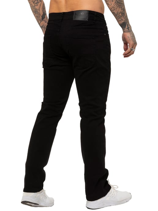 Enzo | Mens Straight Leg Stretch Denim Jeans - Image 4