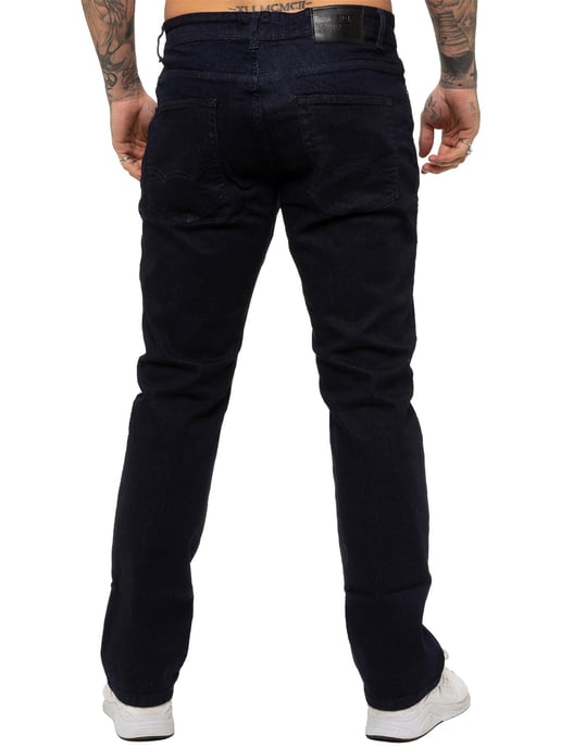 Enzo | Mens Straight Leg Stretch Denim Jeans - Image 2