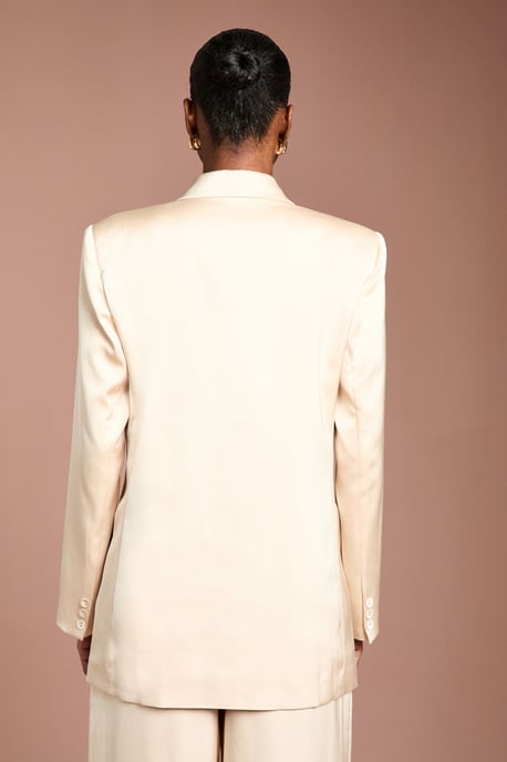 Satin Double Breasted Blazer - Image 3