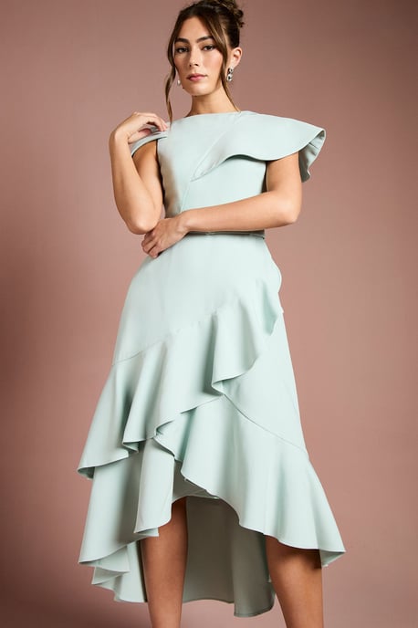 Waterfall Crepe Belted Midi Dress - Image 2