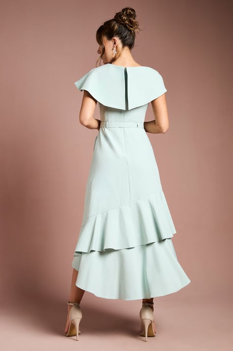 Waterfall Crepe Belted Midi Dress - Image 3