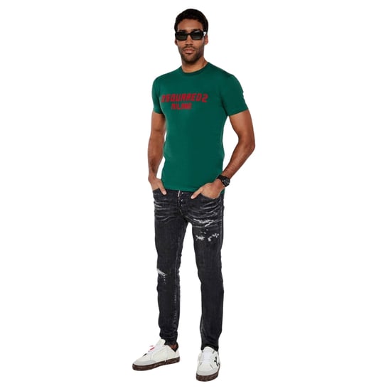 Dsquared2 Milano Logo Cool Fit Green T-shirt - Image 6