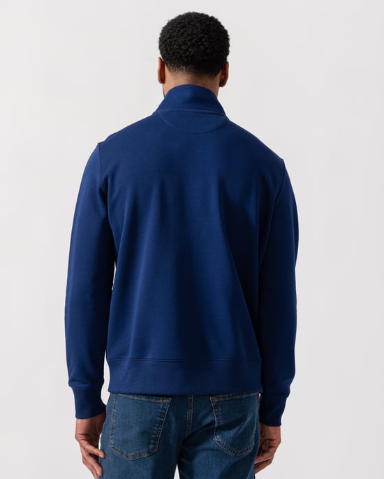 Half Zip Regular Fit Sweatshirt in Dark Blue - Image 2