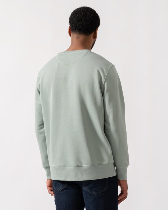Shield Logo Crew Neck Sweatshirt Regular Fit Sweatshirt in Sage Green - Image 2