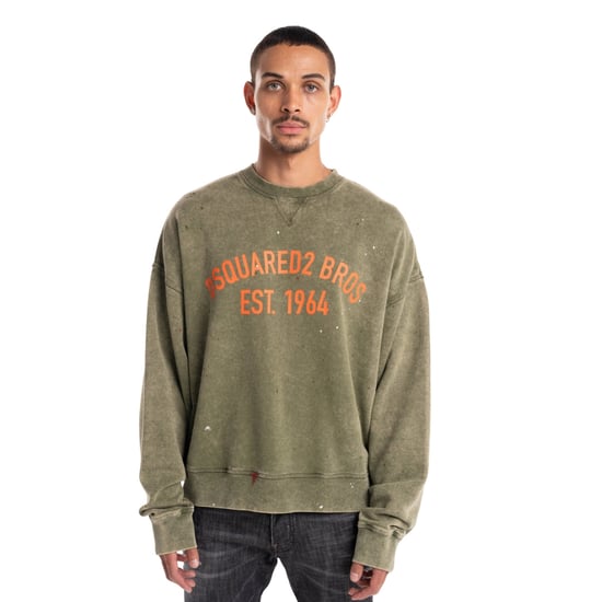 Dsquared2 Bros Est 1964 Design Cypro Fit Militair Groene Sweatshirt - Image 4