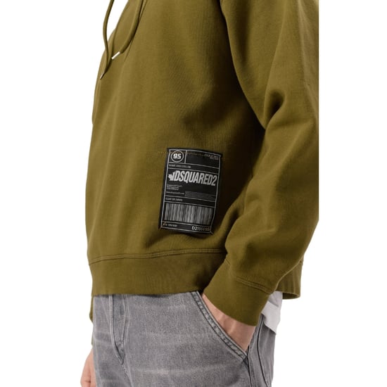 Dsquared2 Patch Design Relaxed Fit Militairgroene Hoodie - Image 3